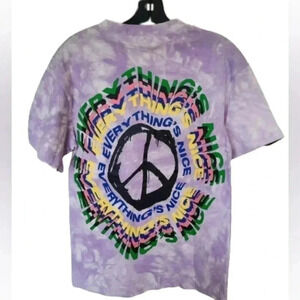 SUGARHILL Purple Tie Dye Peace Graphic Tee NWT Small Unisex